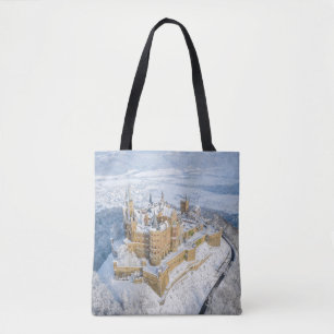 Bolso De Tela Castillo aéreo Hohenzollern: Alemania nevada.