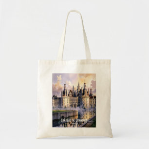 Bolso De Tela Castillo de Chambord Loira Francia Acuarela