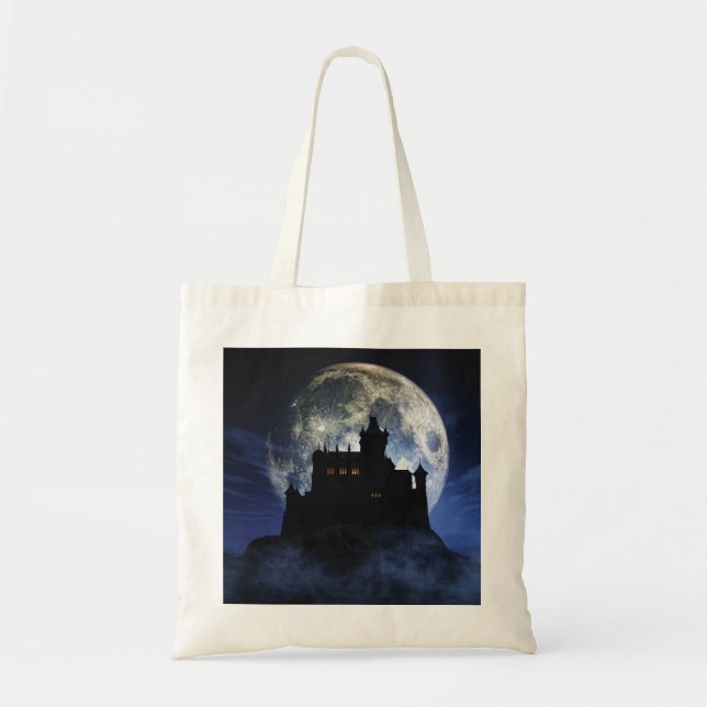 Bolso De Tela Castillo de fantasía durante la noche (Frente)