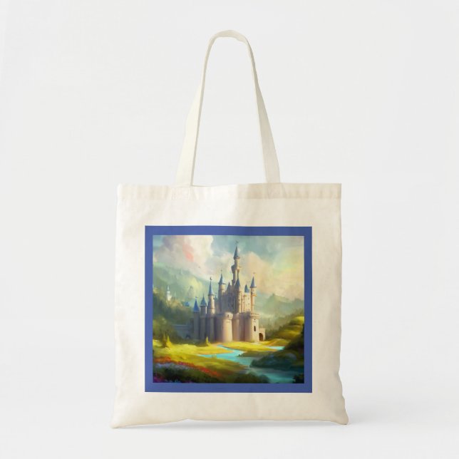 Bolso De Tela Castillo de Fantasy Felíz Paisaje 3 (Frente)