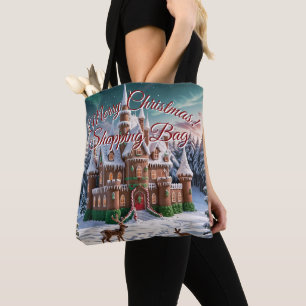 Bolso De Tela Castillo de pan de jengibre del Bosque de Navidad