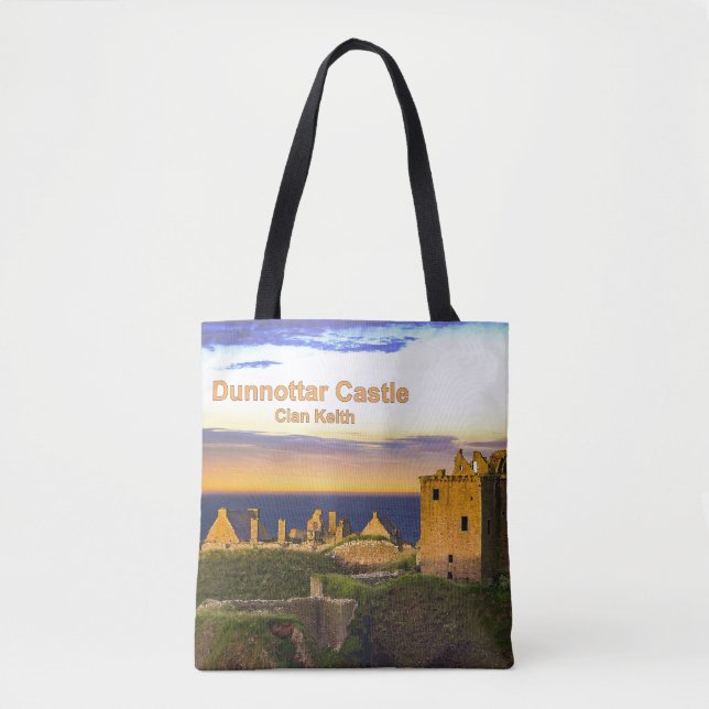 Bolso De Tela Castillo Dunnottar de Escocia de moda — Clan Keith (Anverso)