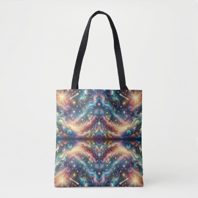 Bolso De Tela Castillo Lejano Celestial Fantástico Místico (Anverso)