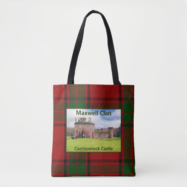 Bolso De Tela Castillo Maxwell Caerlaverock de Escocia Clan Tart (Anverso)