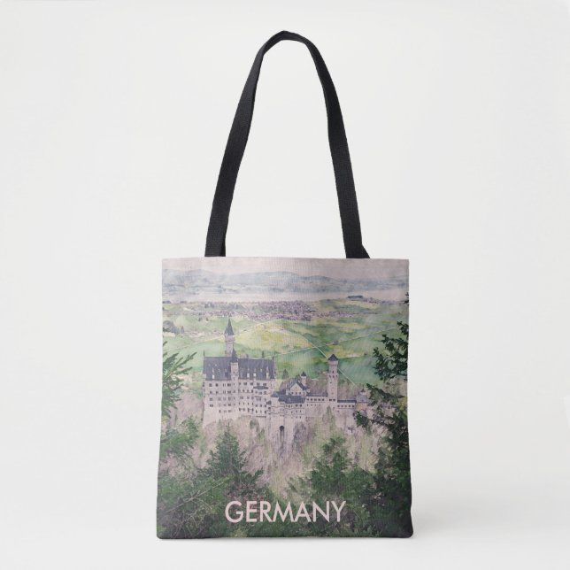 Bolso De Tela Castillo Retro Neuschwanstein en Alemania (Anverso)