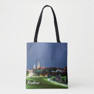 Bolso De Tela Castillo Wawel de noche en Cracovia, Polonia