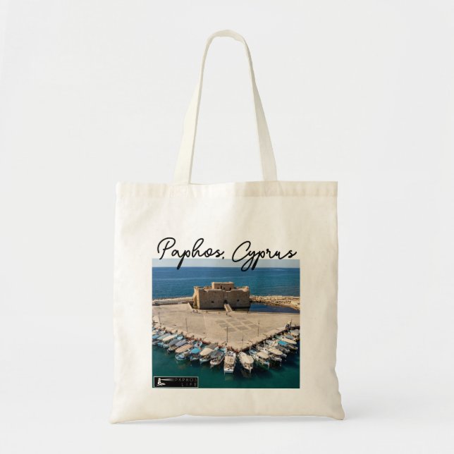 Bolso De Tela Castillo y firma de Paphos (Frente)