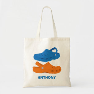 Bolso De Tela Casual plástica Mocasionn Zapatos azules y Naranj