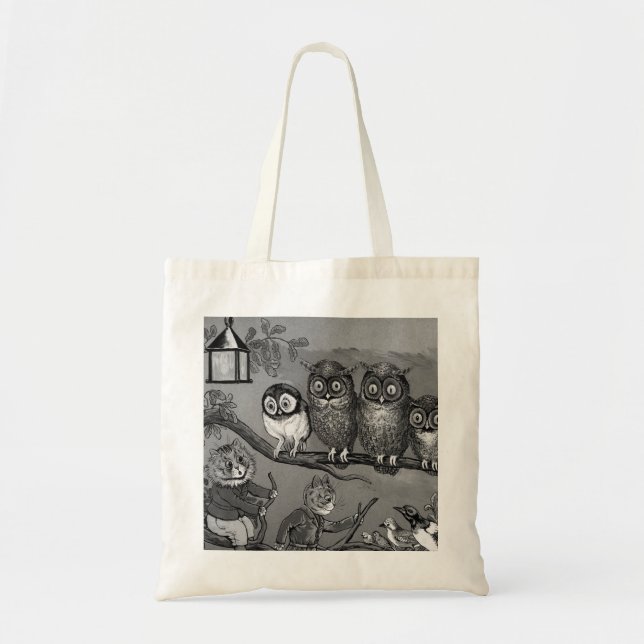 Bolso De Tela Cat and Owl, Louis Wain (Frente)