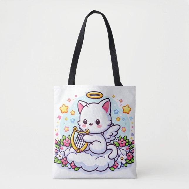 Bolso De Tela Cat Angel (Anverso)