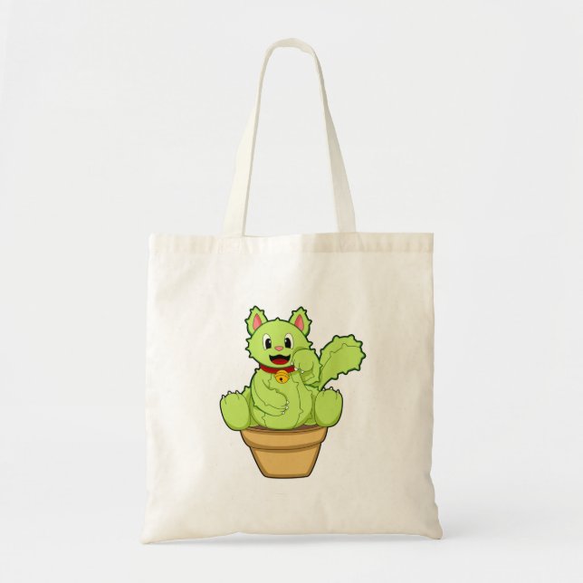 Bolso De Tela Cat as Cactus (Frente)
