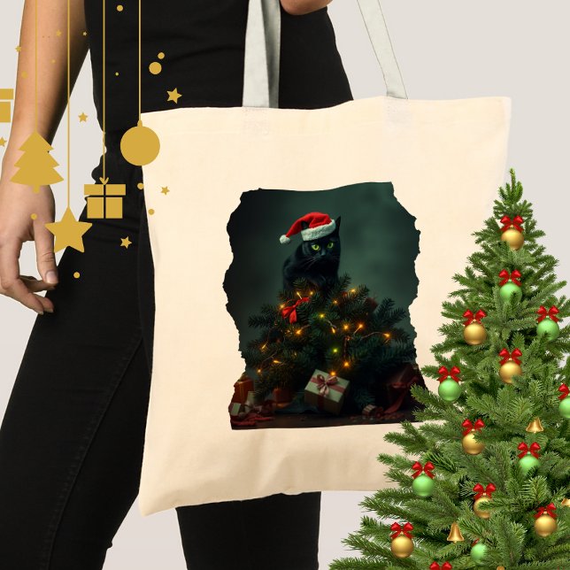 Bolso De Tela Cat-astrophe Christmas Holiday Chaos Funny Cat  (Subido por el creador)