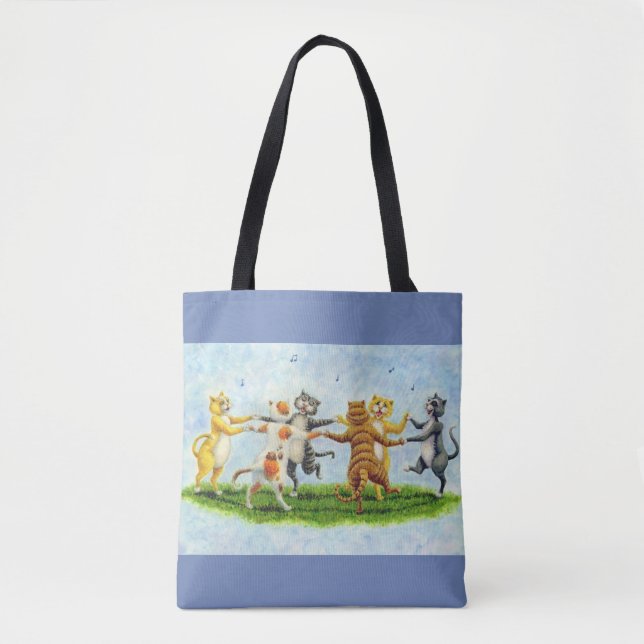 Bolso De Tela CAT BAILE CANTANDO HELINE TOTE BAG *Personalizar (Anverso)