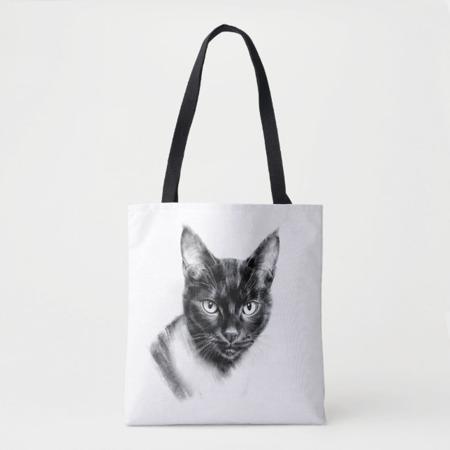 Bolso De Tela Cat Charcoal (Anverso)