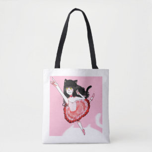 Bolso De Tela Cat Chica Ballerina