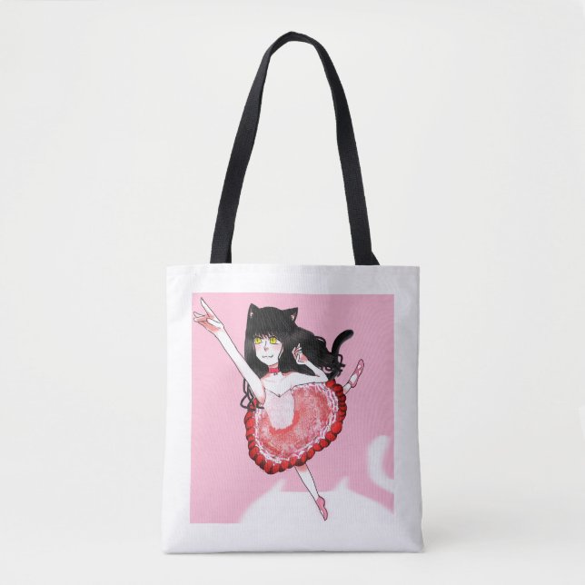 Bolso De Tela Cat Chica Ballerina (Anverso)