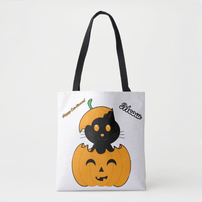 Bolso De Tela Cat-halloween (Anverso)