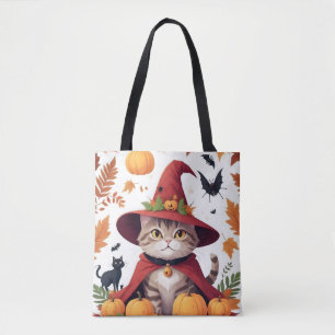 Bolso De Tela Cat Halloween Cute Adorable Gracioso Personalizado
