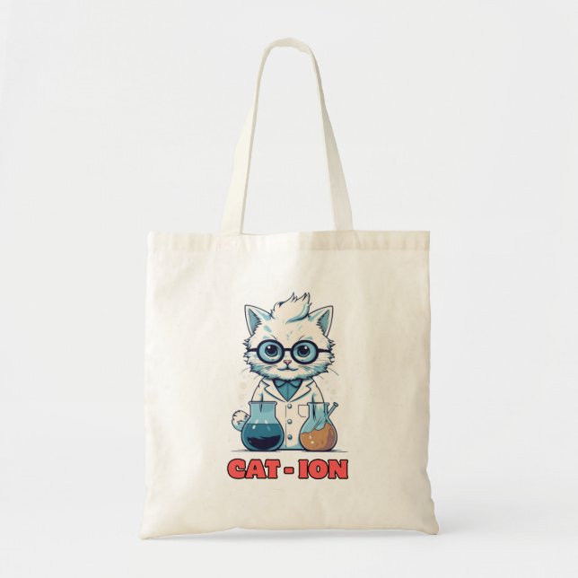 Bolso De Tela CAT - ION. química gato, laboratorio, regalo prese (Frente)