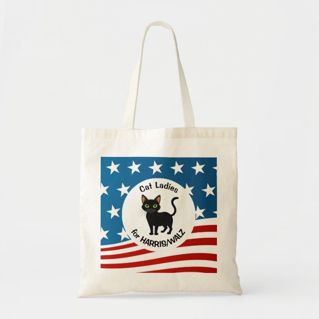 Bolso De Tela Cat Ladies para el diseño Harris/Walz (Frente)