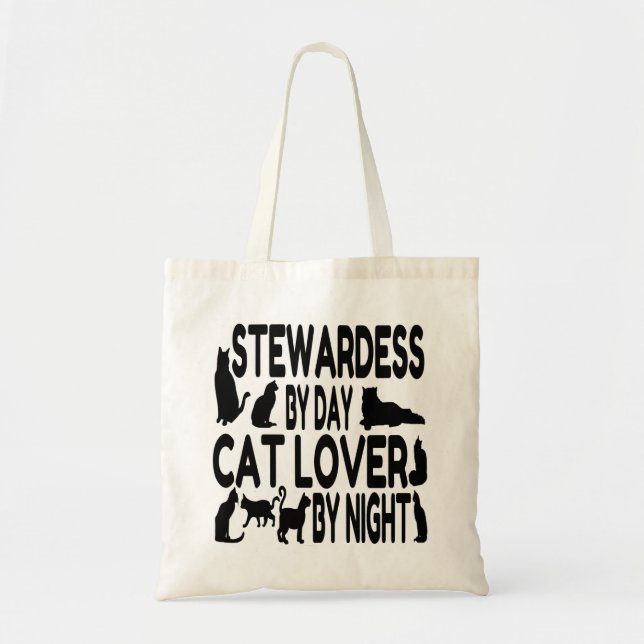 Bolso De Tela Cat Lover Stewardess (Frente)