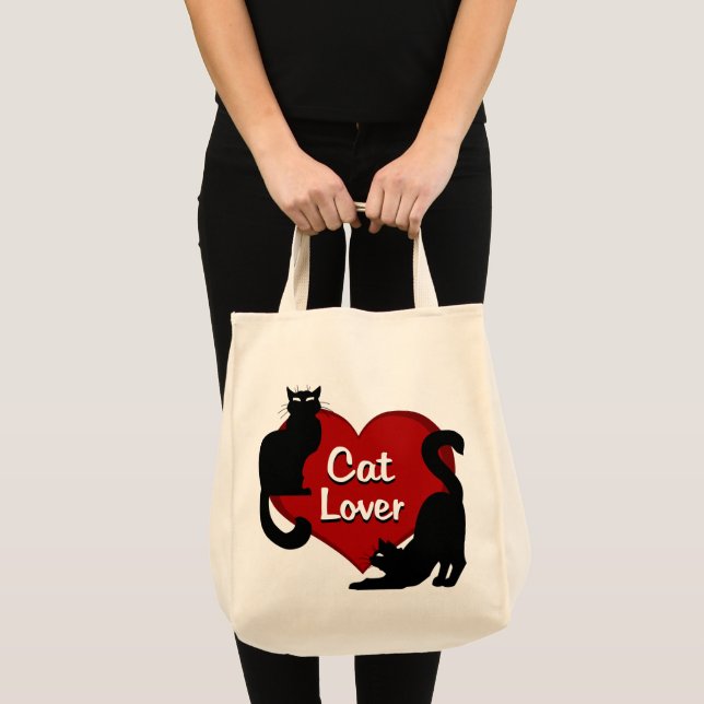 Bolso De Tela Cat Lover Tote Bags Cat Lover Bags Personalizable (Anverso (producto))