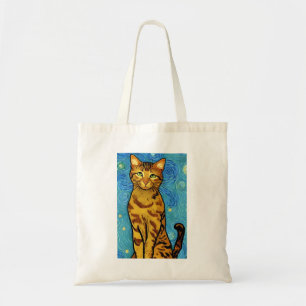 Bolso De Tela Cat Lover Van Gogh Style Starry Night