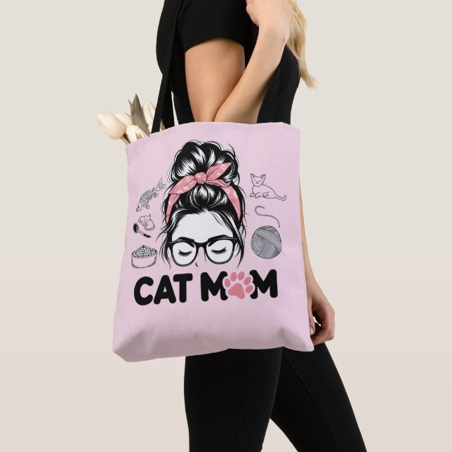 Bolso De Tela "Cat Mom" Funny Cute Cat Lover Women (Detalle)