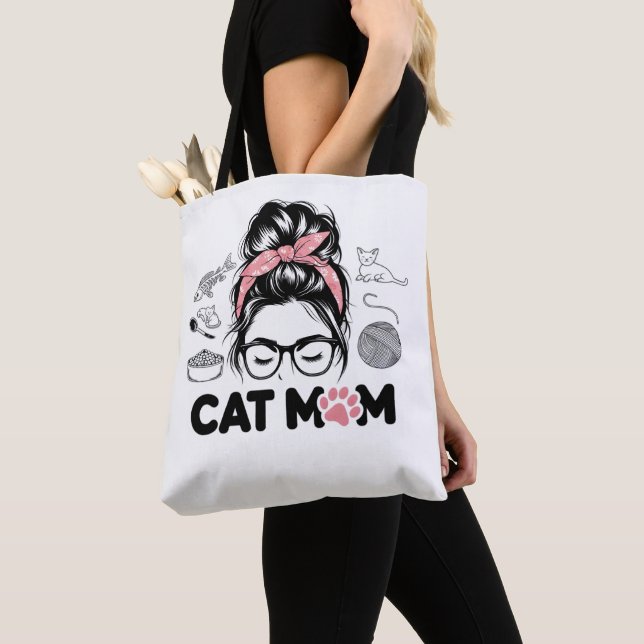 Bolso De Tela "Cat Mom" Funny Cute Cat Lover Women (Detalle)
