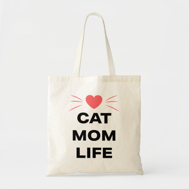 Bolso De Tela Cat Mom Life (Frente)