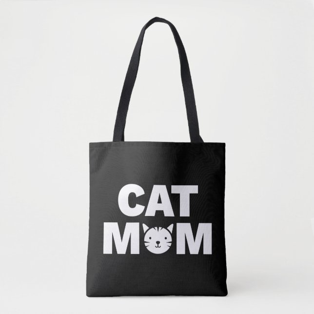 Bolso De Tela CAT MOM Tote Bag (negro) (Anverso)