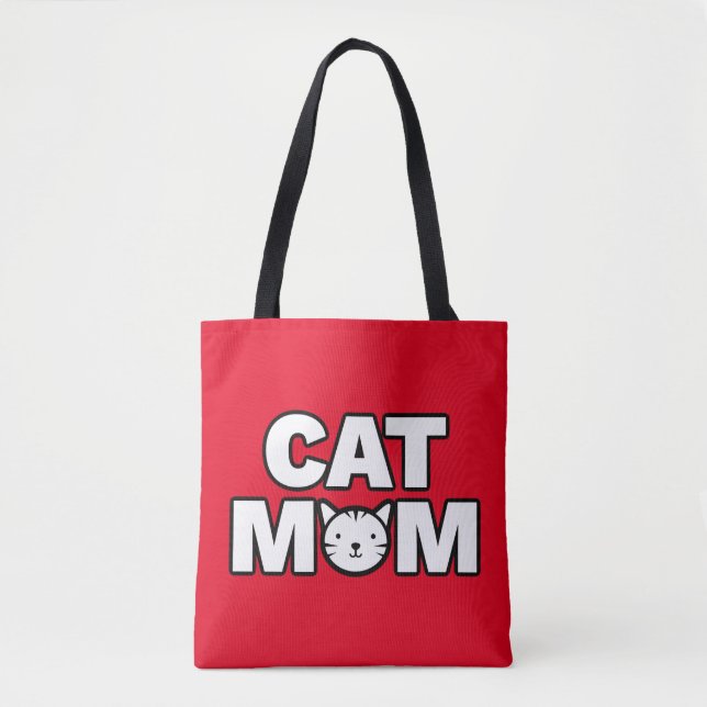 Bolso De Tela CAT MOM Tote Bag (Rojo) (Anverso)