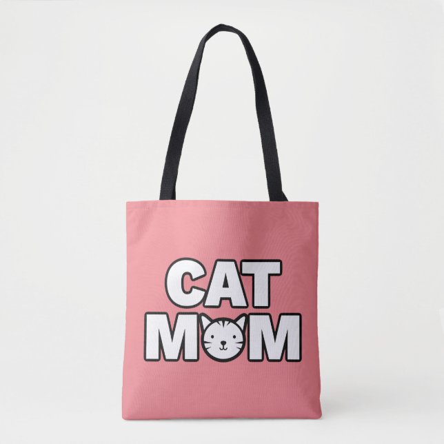 Bolso De Tela CAT MOM Tote Bag (rosa) (Anverso)