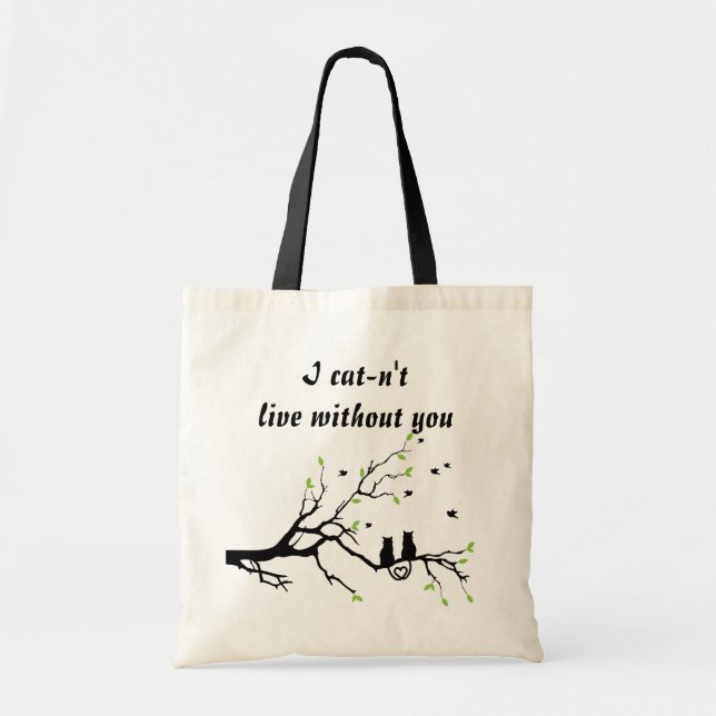 Bolso De Tela Cat-n't Live  (Frente)