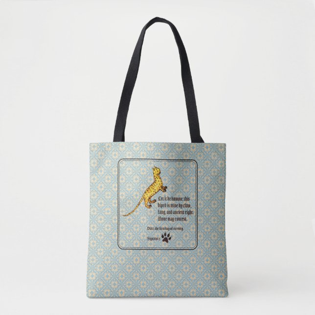 Bolso De Tela Cat Ownership Medieval (Anverso)