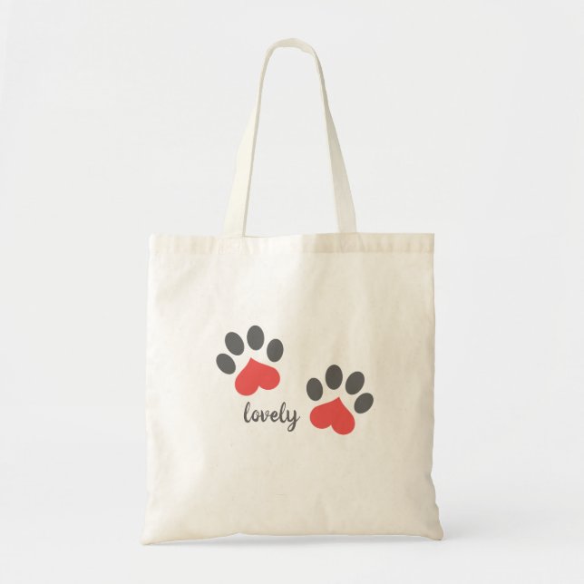 Bolso De Tela Cat Paws Nombre personalizado Tote Bag (Frente)