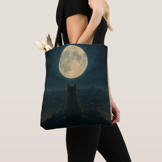 Bolso De Tela Cat rooftop tote bag (Detalle)