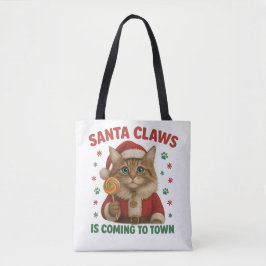 Bolso De Tela Cat Santa Claws Tote