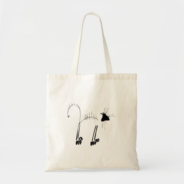 Bolso De Tela Cat Skeleton (Frente)