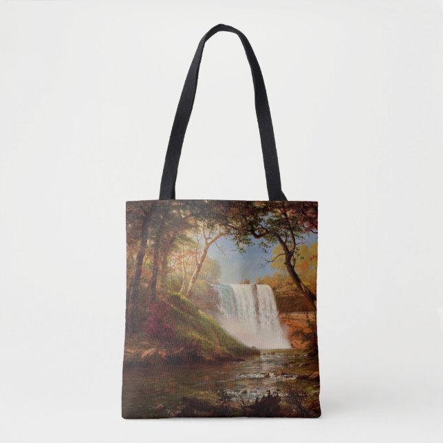 Bolso De Tela Cataratas Minnehaha, buen arte de Albert Bierstadt (Anverso)
