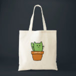 Bolso De Tela Catcus Tote Bag<br><div class="desc">¿Es un gato? ¿Es un cactus? ¡No,  son tus dos cosas favoritas combinadas! Bolsa de tetas para llevar tus compras,  libros escolares,  etc.</div>