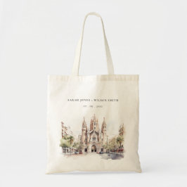 Bolso De Tela Catedral de Barcelona Boda de Acuarela de España