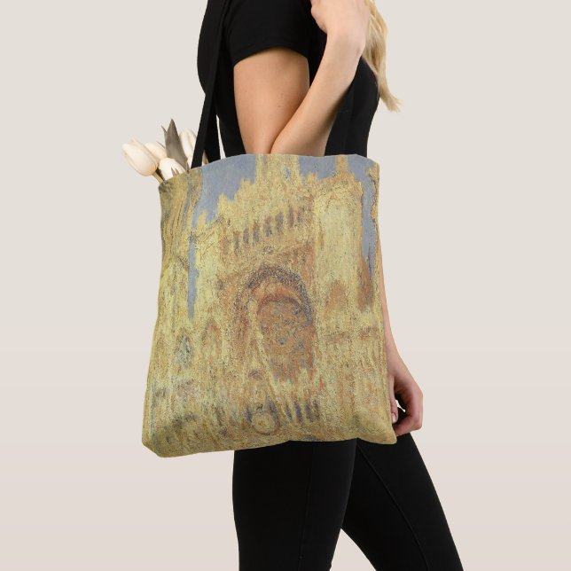 Bolso De Tela Catedral de Rouen, atardecer de Claude Monet (Detalle)