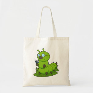 Bolso De Tela Caterpillar como atormentado con gafas y libros