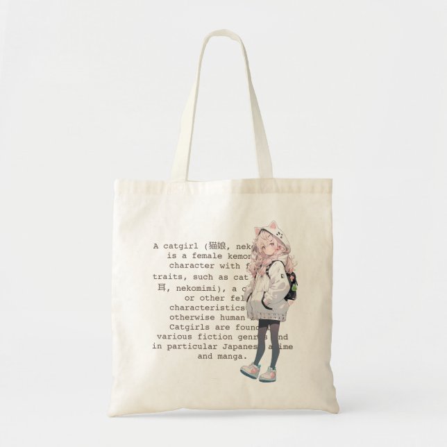 Bolso De Tela Catgirl (Frente)