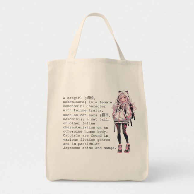 Bolso De Tela Catgirl (Frente)