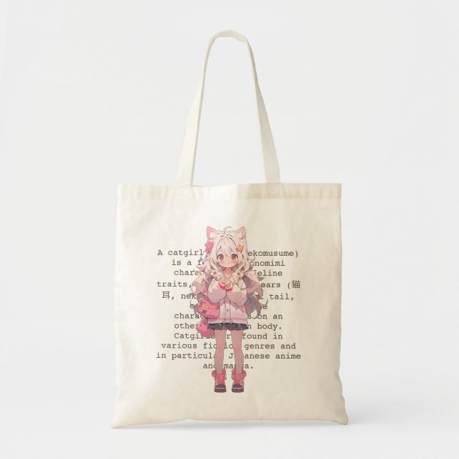 Bolso De Tela Catgirl (Frente)