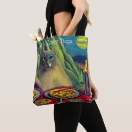 Bolso De Tela Catnip Pizza (2 caras):