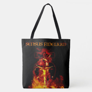 Bolso De Tela Católica Sensus Fidelium Crucifixión religioso