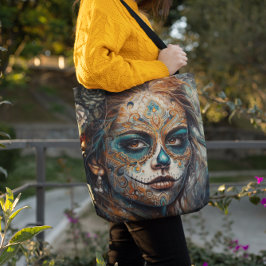 Bolso De Tela Catrina Azul